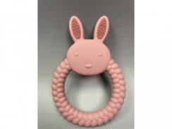 Domky silikonové kousátko ve tvaru králíčka - růžové