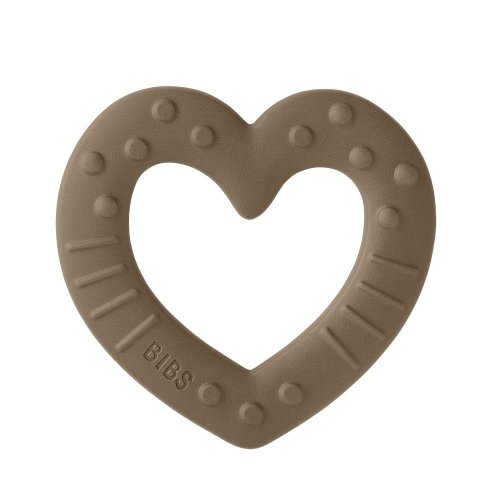 Bibs Baby Bitie Kousátko Heart - Dark Oak