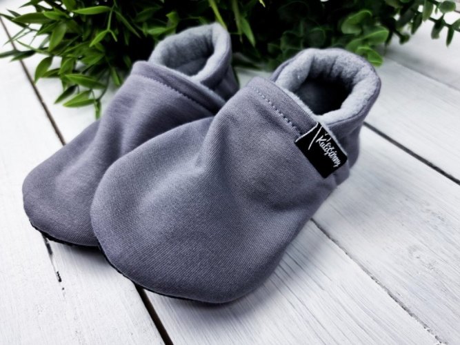 Nízké capáčky s microfleesem - Grey 0-3M