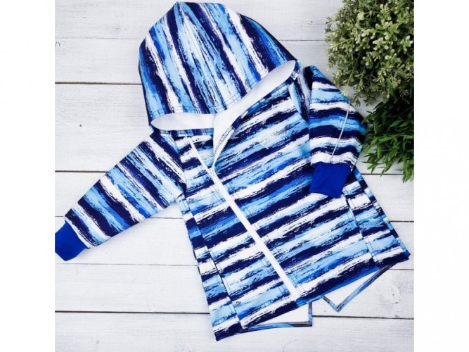 Kulišárny softshellová bunda - Blue bars - Velikost: 92