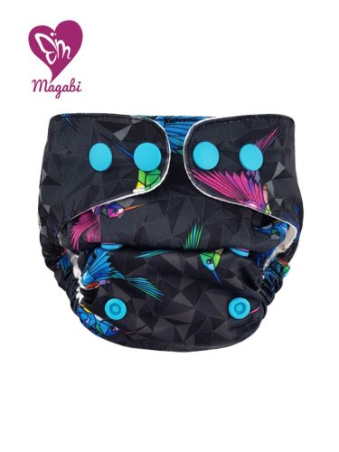 Magabi PUL SIO Comfort cover S/M (4-10 kg) - Origami Hummingbirds