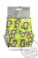 Petit Lulu noční kalhotková plena Fluffy organic na PAT - Monkey business