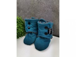 Zimní capáčky s beránkem - Teal