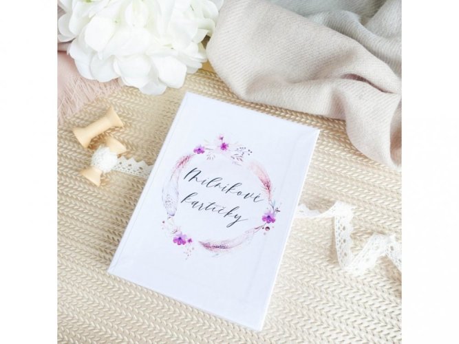 Milníkové kartičky pro miminko (20 ks) - Boho Fialkové (Unisex)