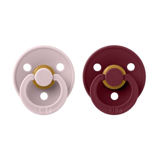 Bibs Colour dudlíky z kaučuku 2 ks - Plum / Elderberry - Velikost: Velikost 1 ( 0 - 6 měsíců)