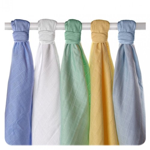Kikko Dětské pleny z biobavlny XKKO Organic 70x70cm Staré časy Pastels for Boys 5 ks