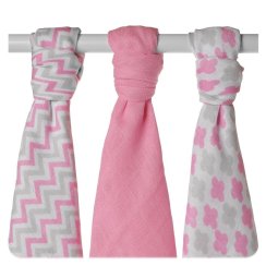 Kikko Dětské bambusové pleny XKKO BMB 70x70cm - Scandinavian Baby pink MIX 3Ks