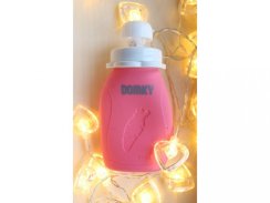 Domky plnitelná silikonová kapsička na jídlo - Růžová 180 ml