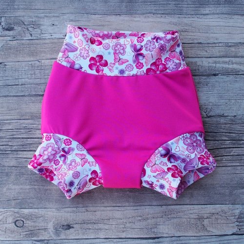 Swim nappy klasické polyesterové plavky - Růžové - Velikost: L