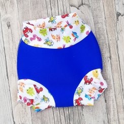 Swim nappy kojenecké neoprenové plavky - Tmavě modré se zvířátky