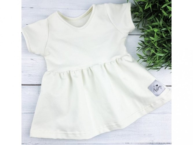Princess šaty s krátkým rukávem - Beige - Velikost: 110