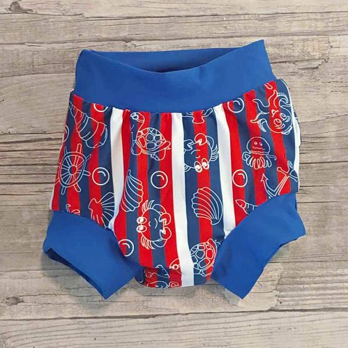 Swim nappy klasické polyesterové plavky - Námořnické s pruhy