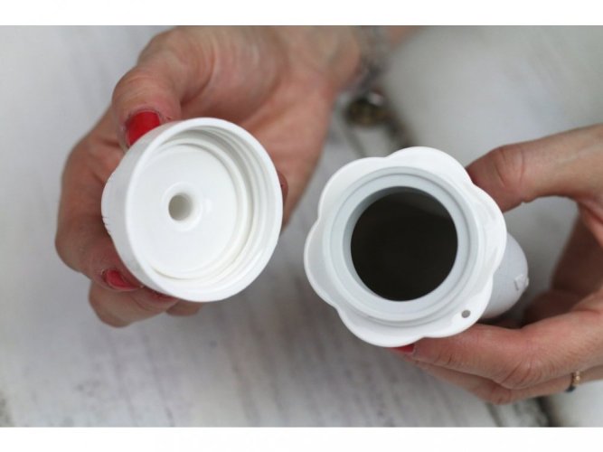 Domky plnitelná silikonová kapsička na jídlo - Šedá 180 ml