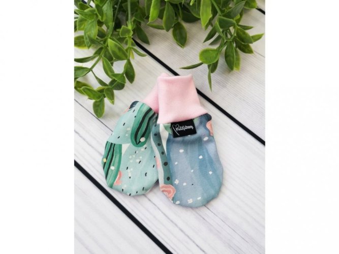Bezpalcové zateplené dětské rukavice - Cactus - Velikost: 6 - 12 M