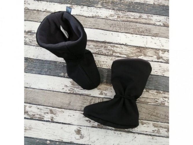 Yháček nosící botičky s flísem - Černé - Velikost: L