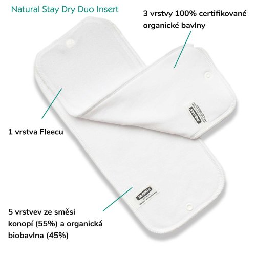 Thirsties Stay Dry Natural Duo Insert - Velikost: Size 1