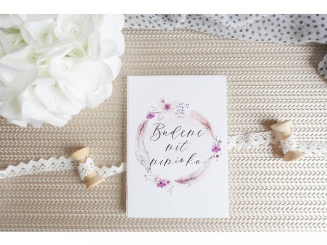 Těhotenské milníkové kartičky - Boho Fialkové (30 ks)