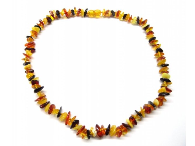 Jantarový náhrdelník pro ženy - Přírodní, leštěné korálky Multicolor