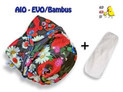 Kokosi AIO One size Evo/Bambus - Poppies