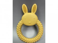 Domky silikonové kousátko ve tvaru králíčka - žluté