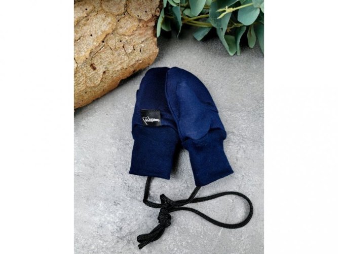 Bezpalcové zateplené dětské rukavice - Navy - Velikost: 6 - 12 M
