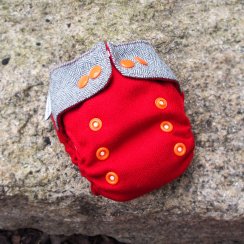 Jooppi Newborn wool cover - Red and grey