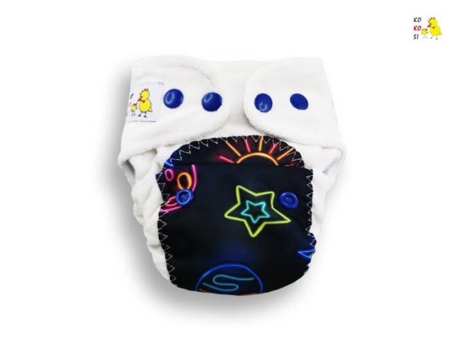 Kokosi kalhotková plena Mini One Size Bambus - Neonové nebe