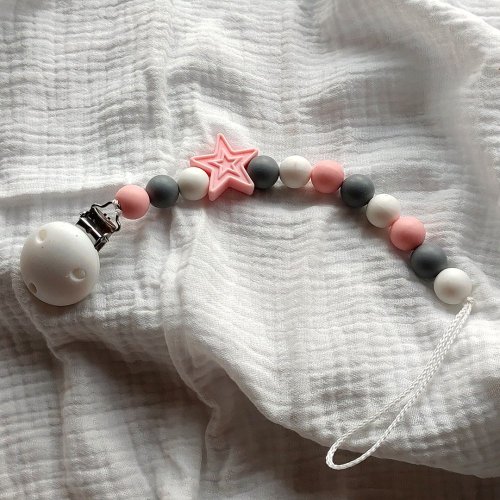 Kulišárny Klip na dudlík - Pink star