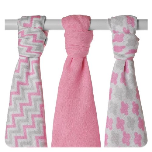 Kikko Dětské bambusové pleny XKKO BMB 70x70cm - Scandinavian Baby pink MIX 3Ks