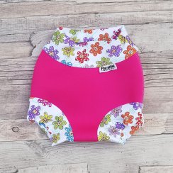 Swim nappy kojenecké neoprenové plavky - Růžové s kytičkami
