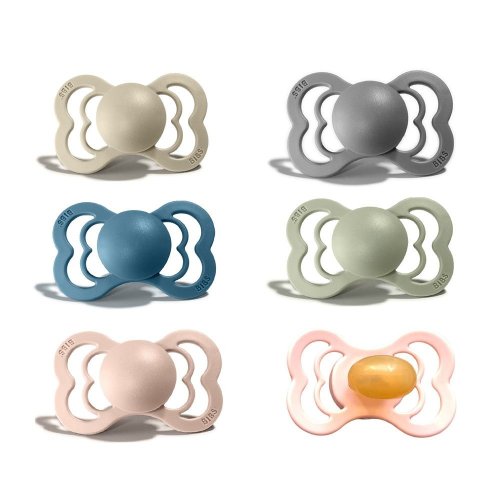 Bibs Supreme dudlíky z kaučuku 2 ks - Ivory / Blush - Velikost: Velikost 2 (6 - 18 měsíců)