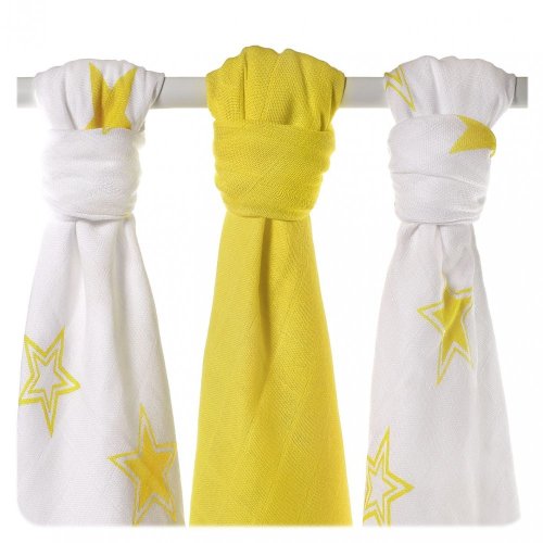 Kikko Dětské bambusové pleny XKKO BMB 70x70cm - Lemon Stars 3Ks