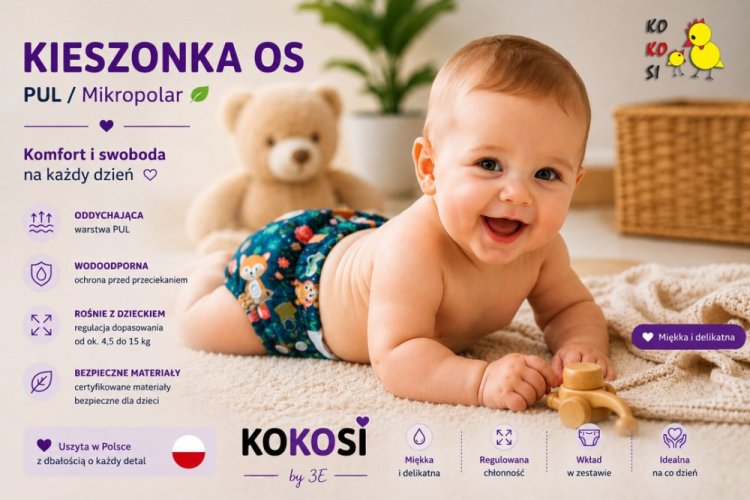 Kokosi kapsová plenka Coolmax One Size - Květy