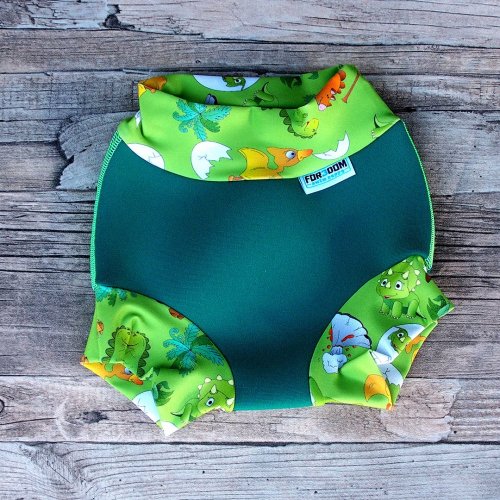Swim nappy kojenecké neoprenové plavky - Zelené s dino
