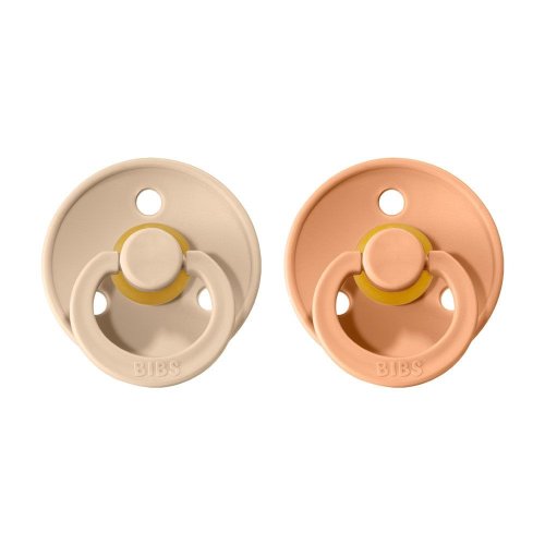 Bibs Colour dudlíky z kaučuku 2 ks - Vanilla / Peach - Velikost: Velikost 1 ( 0 - 6 měsíců)