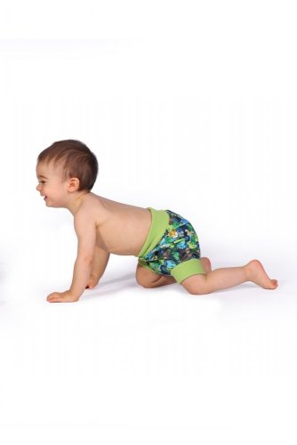 Petit Lulu natahovací Pull-up svrchní kalhotky - Šedé (Růžové) - Velikost: L