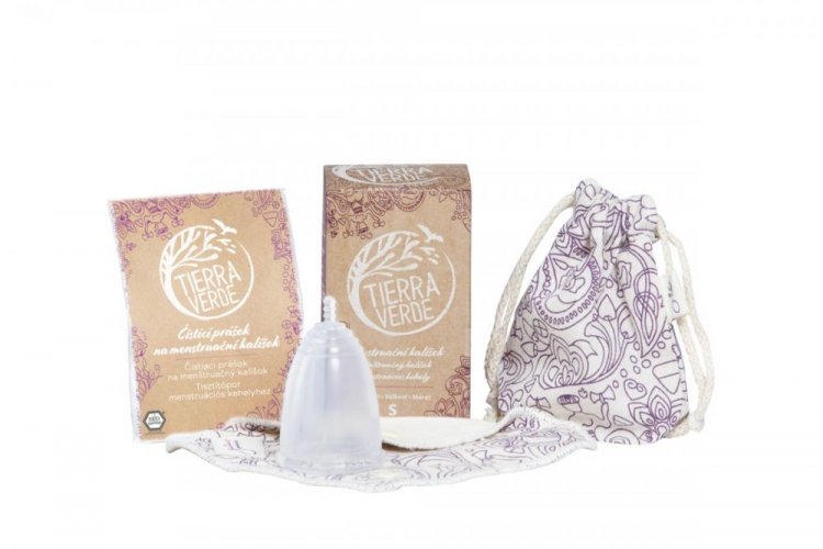 Gaia cup, menstruační kalíšek + slipová vložka a čistící prášek (S)