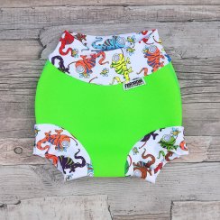 Swim nappy kojenecké neoprenové plavky - Zelené s chameleony