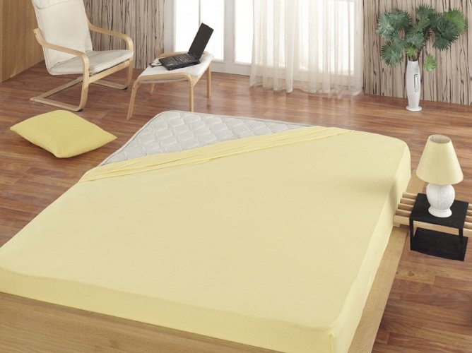 Matějovský Dětské prostěradlo Jersey 60x120x15cm - Světle žluté