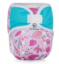 Bamboolik svrchní kalhotky DUO na SZ - Lístečky + Modrá na SZ