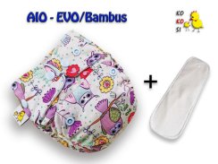 Kokosi AIO One size Evo/Bambus - Owls