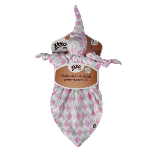 Bambusový muchláček XKKO BMB - Baby pink Cross