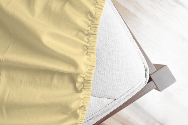 Matějovský Dětské prostěradlo Jersey 60x120x15cm - Světle žluté