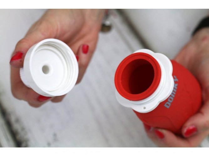 Domky plnitelná silikonová kapsička na jídlo - Červená 180 ml