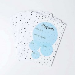 Milníkové kartičky pro chlapečka (35 ks) - Modré s puntíky
