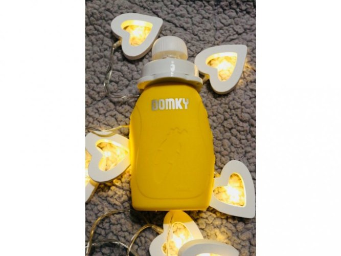 Domky plnitelná silikonová kapsička na jídlo - Žlutá 180 ml