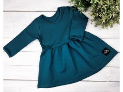 Princess šaty s dlouhým rukávem - Teal