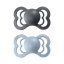 Bibs Supreme dudlíky z kaučuku 2 ks - Iron / Baby Blue - Velikost: Velikost 1 ( 0 - 6 měsíců)