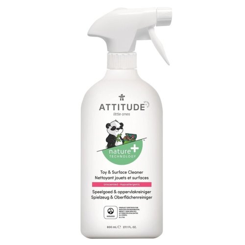 Čistící prostředek na dětské povrchy/hračky ATTITUDE bez vůně s rozprašovačem 800 ml
