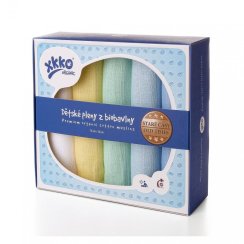 Kikko Dětské pleny z biobavlny XKKO Organic 70x70cm Staré časy Pastels for Boys 5 ks